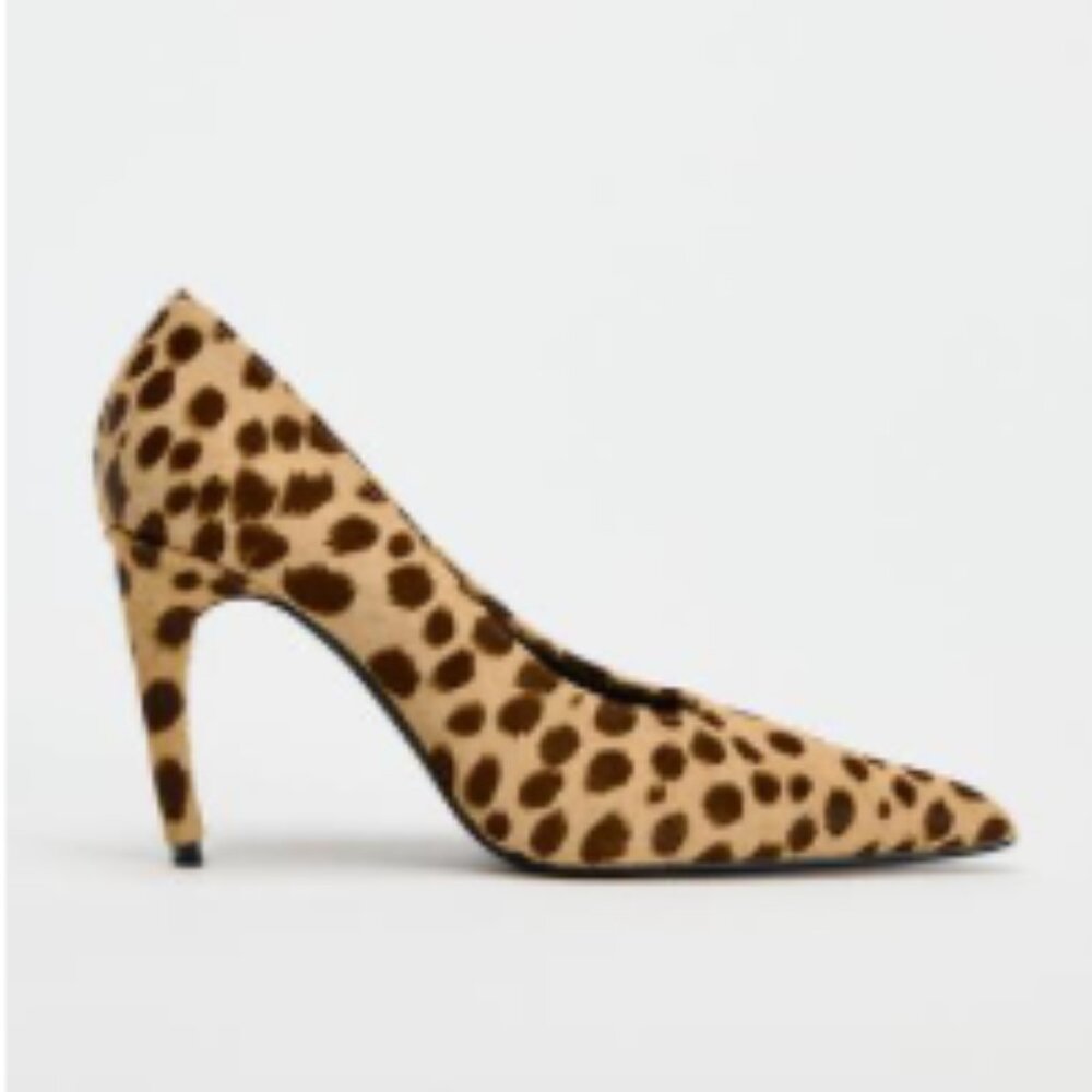 NWT Zara Animal Skin fur Leather Heels Pumps Size 38-Discount on Bundle